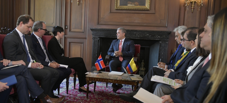 Proceso de estabilización y convivencia pacífica en Colombia y crisis en Venezuela, temas tratados por el Presidente Iván Duque y la Canciller de Noruega, Ine Marie Eriksen Soreide