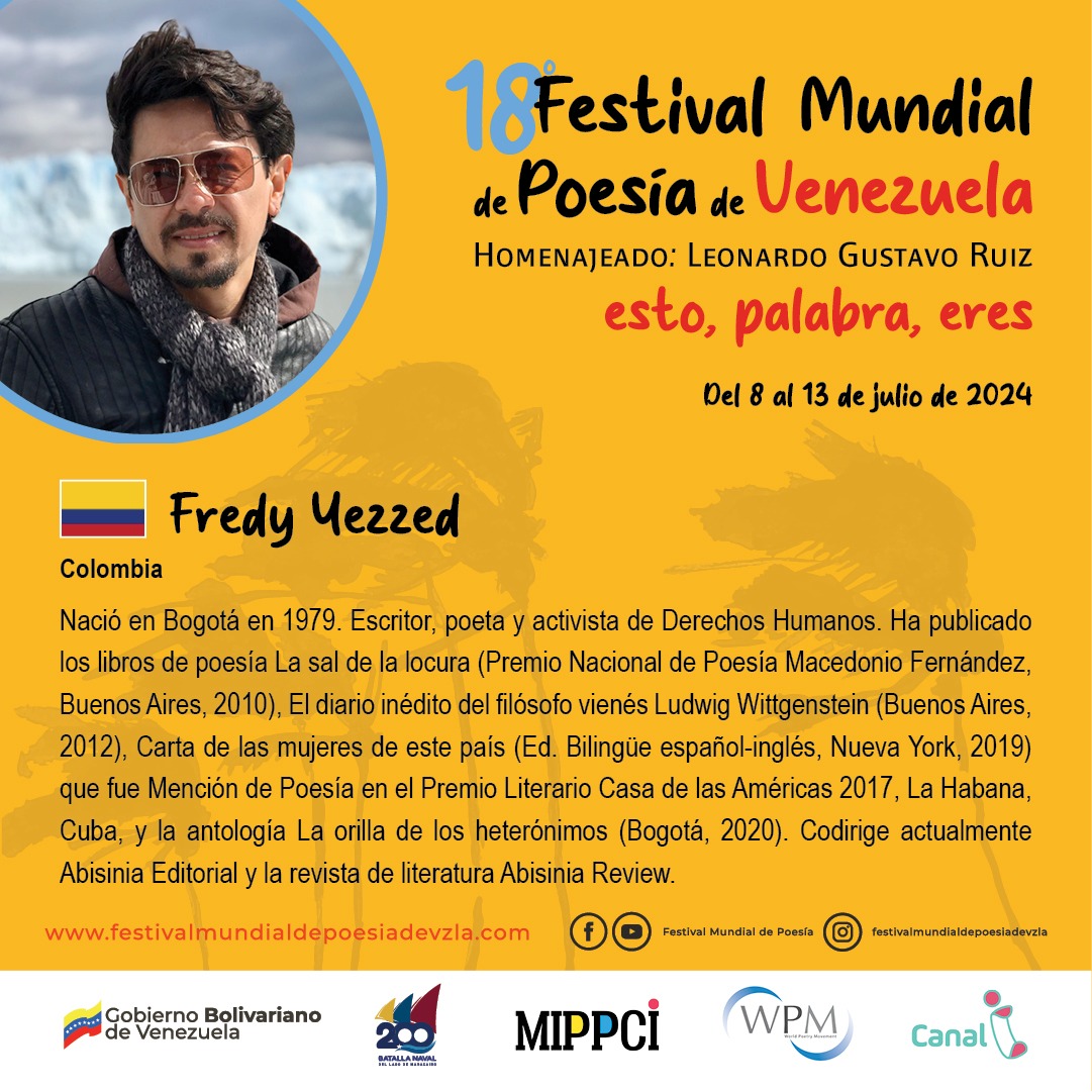 Cuatro poetas colombianos participarán en el 18 Festival Mundial de Poesía de Venezuela