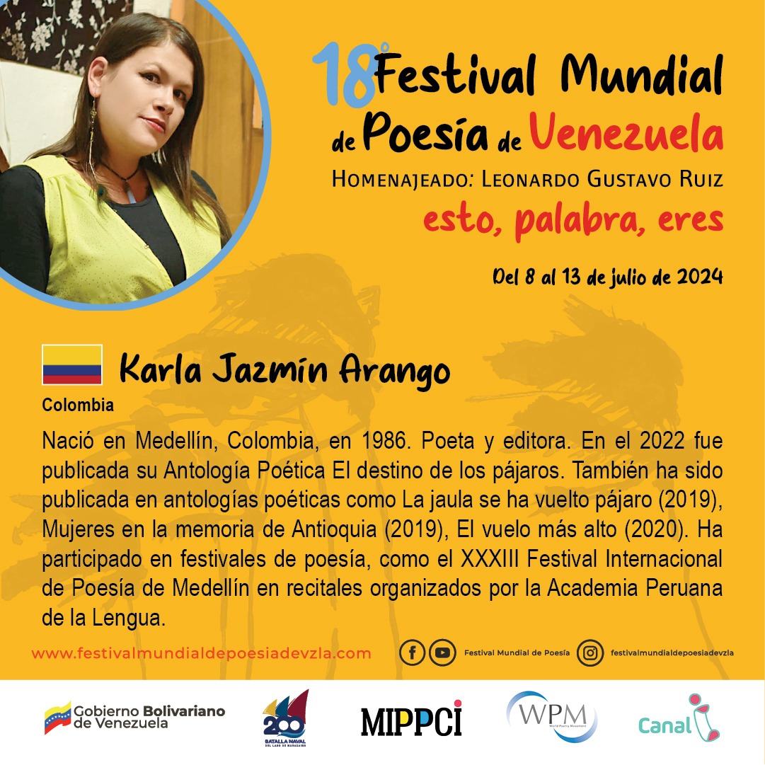 Cuatro poetas colombianos participarán en el 18 Festival Mundial de Poesía de Venezuela