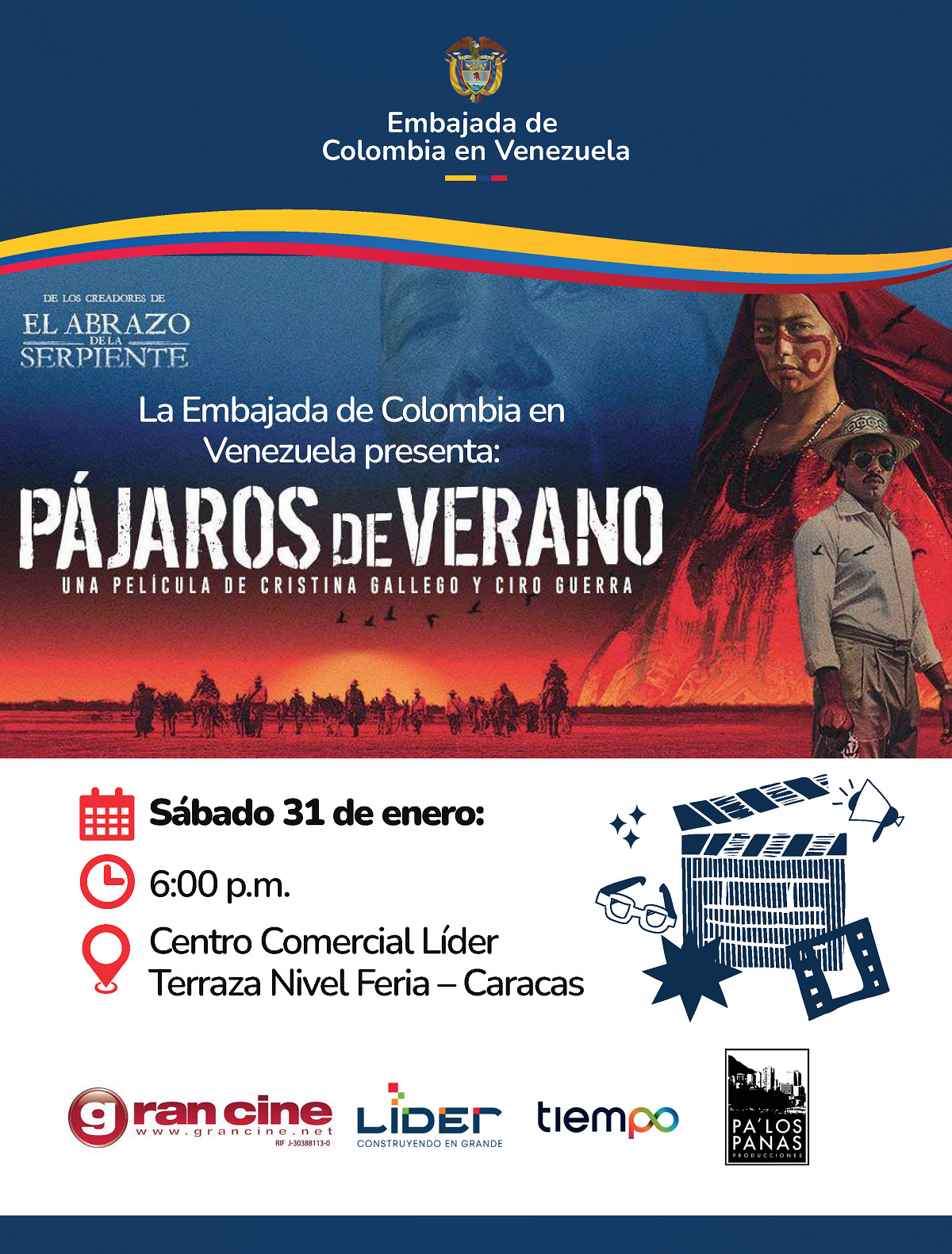Embajada de Colombia en Venezuela inaugura Muestra de Cine Colombiano en Caracas